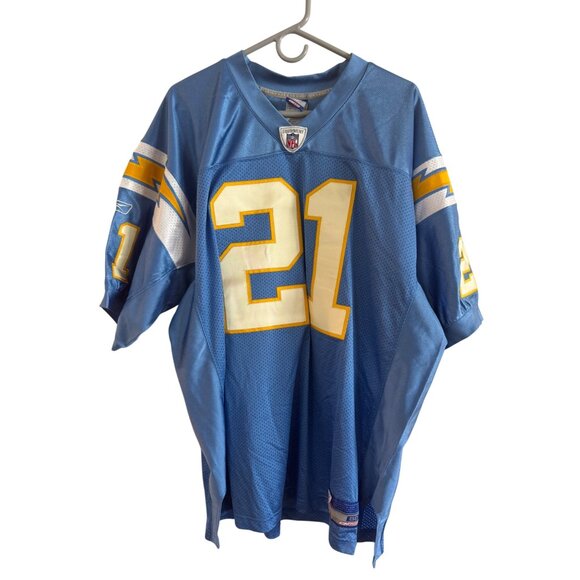 Vintage Chargers Jeresey Reebok NFL Mens Jersey Size 50 Nylon Blue Number 21 - Picture 1 of 13